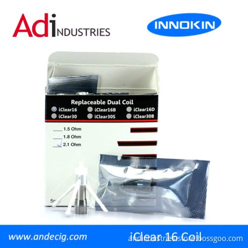 Innokin Iclear 16 Dual Coil Clearomizer Long Wick Replacement Coil Head